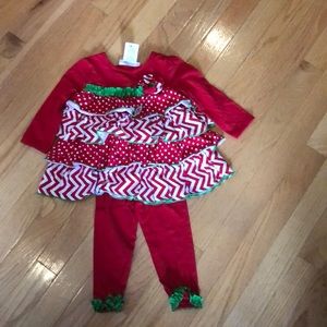 Baby girls two piece Christmas outfit